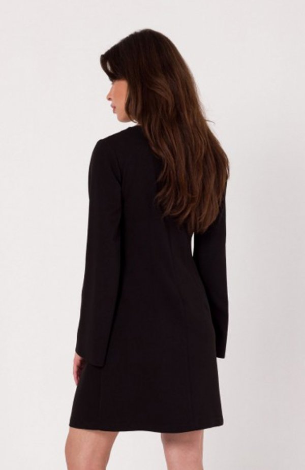 Makover sukienka z wycięciem typu łezka w dekolcie czarna K181 tył