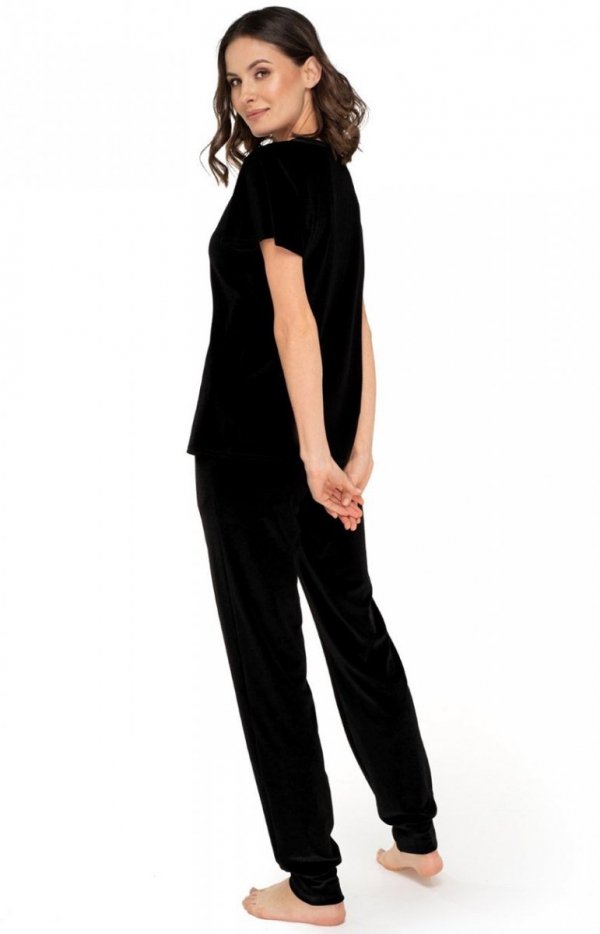 Audrey welurowy czarny dres damski tył