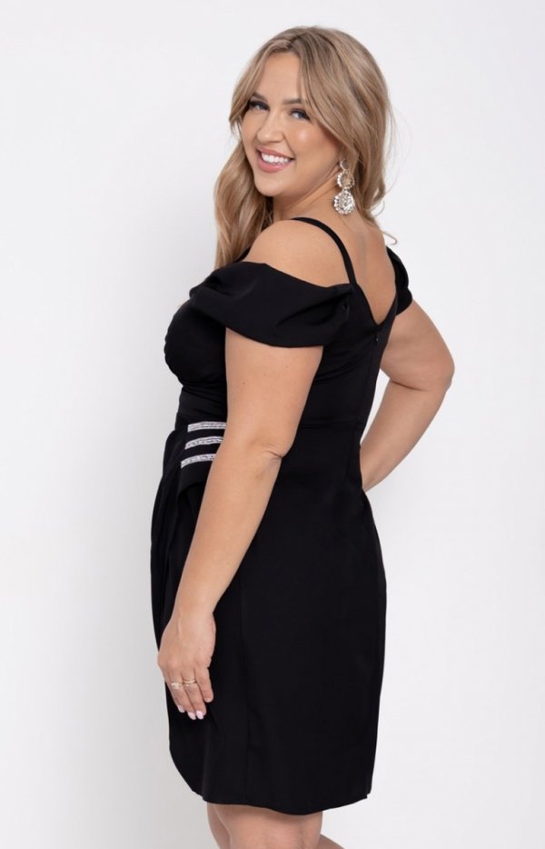 Duet Tessa plus size mini sukienka hiszpanka czarna tył