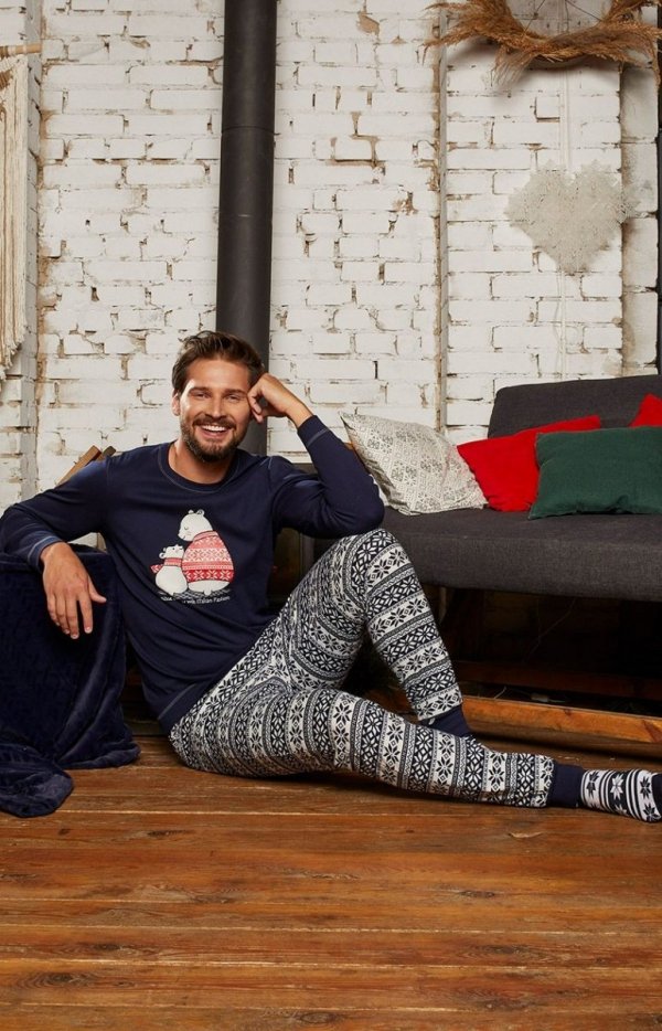 Italian Fashion Arktyka Men piżama męska granatowa