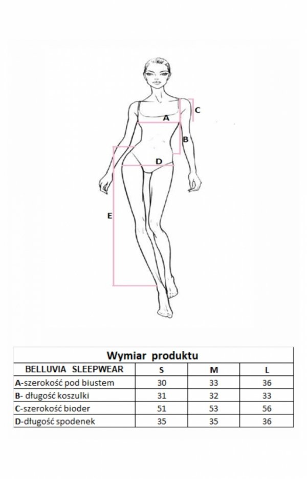 Dwuczęściowa piżama damska Belluvia różowa