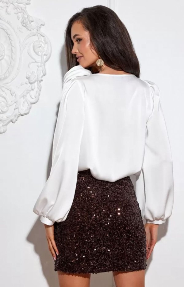 Brązowa mini spódniczka – polska produkcja tył