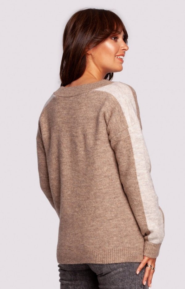 Oversizowy sweter z lampasami BK093  tył