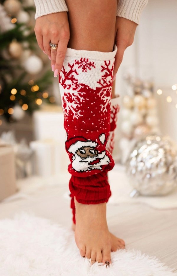 Komplet świąteczny sweter, czapka, podkolanówki 1005-2