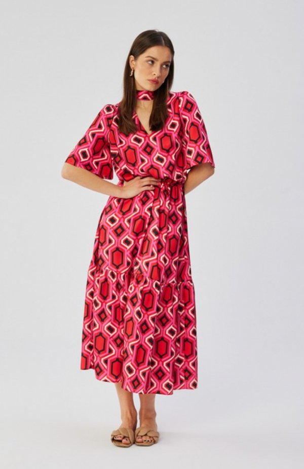 Stylove S367/1 sukienka maxi z falbaną 