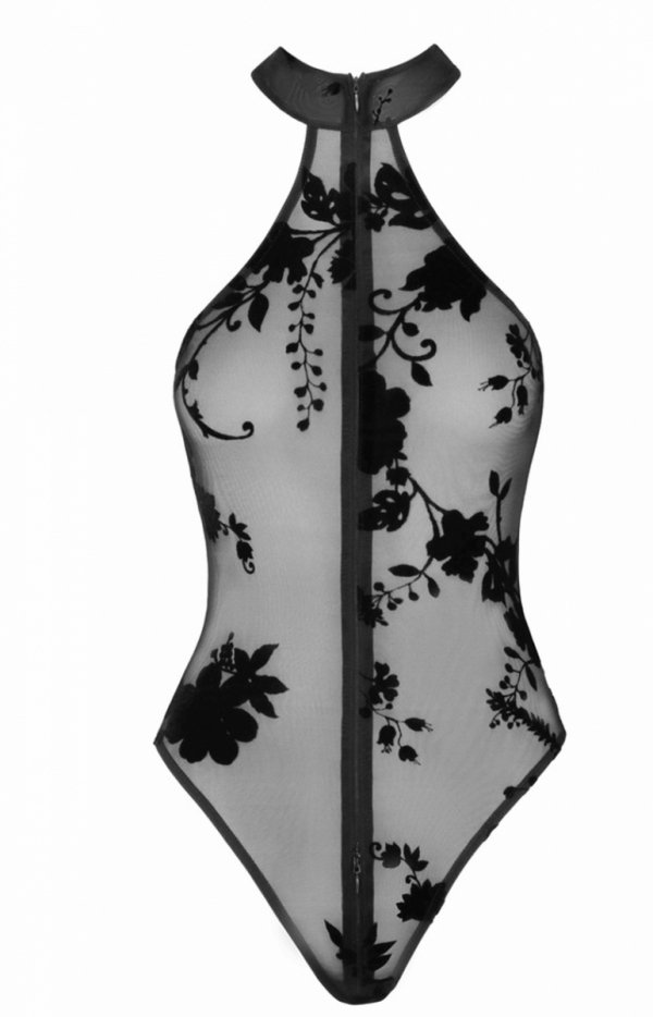 Noir F314 siateczkowe body damskie czarne