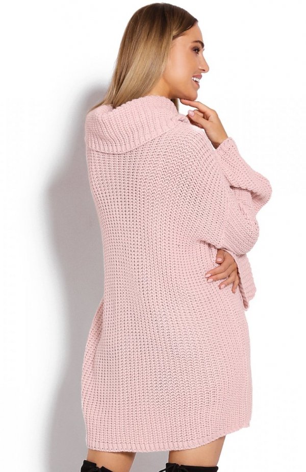 PeekaBoo 70012 gruby sweter golf różowy tył