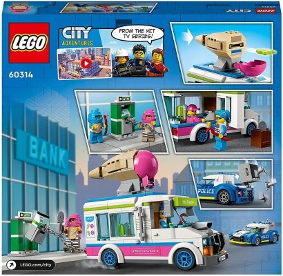 LEGO CITY 60314 POLICJA Policyjny Pościg za Furgonetką z Lodami Radiowóz 5+