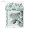 pąki, pączki, liście, listki, retro, kwiat, róża, róże, motyl, ćma, ćmy, klatka dla ptaków, pastelowe tło, R760, flower, rose, butterfly, moth, birdcage, pastel background, Blume, Rose, Schmetterling, Motte, Vogelkäfig, Pastell Hintergrund, flor, rosa, ma