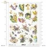 wiosna, Wielkanoc, motywy wiosenne, motywy wielkanocne, retro, vintage, wieś, pisklęta, pisklaki, kurczaki, jajka, pisanki, fiołki, bazie, dzwonki, kolorowe parasolki