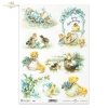 Wielkanoc, tematy wielkanocne, wiosna, kurczaczki, kurczaki, pisklęta, bazie, koszyczki, Vintage, retro, jajka, niezapominajki, R828, Easter, easter themes, spring, chickens, chickadees, chicks, baskets, Vintage, retro, eggs, forget-me-nots, Ostern, Oster