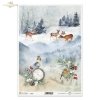 Boże Narodzenie w czerwieni, choinka, świerk, las, sarna, sarny, jeleń, ptak, ptaszek, ptaszki, zima, śnieg, zegar, zegarek, tarcza zegarowa, Wonderful Christmas Time, Christmas in red, Christmas tree, spruce, forest, roe deer, bird