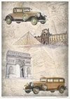 Zestaw kreatywny na papierze ryżowym - Stare samochody * Creative set on rice paper - Old cars