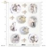 Vintage, kółka do bombek, wklejki, zimowe widoczki, śnieg, domek, domki, kościół, kościółki, napisy, Boże Narodzenie, zima, słońce, śnieg, lód, rzeczka, pejzaż, wiejska architektura, sanie, konie, zamek, zameczek