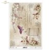 motywy kwiatowe, kwiaty, łąka, ogród, motyle, deska, deski, drewniana podłoga, klatka dla ptaków, retro napisy, flower motifs, flowers, meadow, garden, butterflies, board, planks, wooden floor, birdcage, retro lettering