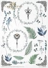 Kolekcja 'Dolina Elfów', akwarele, kwiaty, niebieskie kwiaty, Elf, drzwi, Elfy, dolina Elfów, kolaż, paproć, paprotka, las, ważki