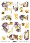 Papier wielkanocny do scrapbookingu Kurczaki, wielkanocne tagi, wiosenne kwiaty TAG0120