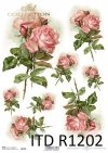 papier decoupage różowe róże*Paper decoupage pink roses