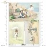 motywy marynistyczne, strój marynarski, lato, wakacje, dziecko, dzieci, kobieta, kobiety, strój marynarski, morze, plaża, zabawa na plaży, retro, Edward van Goethem, R952, maritime motifs, sailor's outfit, summer, holiday, child, woman, women, sailor's 