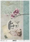 Postal vieja de papel decoupage, niños, magnolia*Alte Postkarte Papierserviettentechnik , Kinder, Magnolie