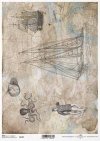 mapa de papel decoupage, velero, motivos náuticos*Decoupage Papierkarte, Segelschiff, nautische Motive*карта декупажа, парусник, морские мотивы