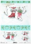 świąteczne stroiki, Boże Narodzenie, świąteczne dekoracje, ostrokrzew, jemioła, łyżwy figurowe, Magda Stanczew, R793, Christmas decorations, holly, mistletoe, figure skates, Weihnachtsdekoration, Weihnachten, Weihnachtsdekoration, Stechpalme, Mistelzweig,