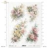 flowers, buds, leaves, roses, bouquets, poppies, forget-me-nots, garden, background, Blumen, Knospen, Blätter, Rosen, Mohnblumen, Vergissmeinnicht, Garten, Sträuße, pastellfarbener Hintergrund, flores, capullos