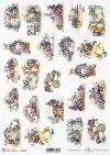 papel de decoupage de arroz Pascua, violetas, conejitos*Reis Decoupage Papier Ostern, Veilchen, Hasen*Пасха, фиалки, кролики