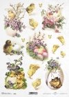Papier decoupage ryżowy, świąteczny, Wielkanoc kurczaki * Easter * R0482