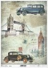 decoupage viaje en el tiempo de papel, la arquitectura, los coches viejos*decoupage cestování časem papír, architektura, stará auta*Decoupage Papier Zeitreise , Architektur, alte Autos