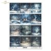 krajobraz nocą, widoczki, zimowa sceneria, sowa, lis, królik, domek, gwiazdy na niebie*landscape at night, views, winter scenery, owl, fox, rabbit, house, stars in the sky*Landschaft bei Nacht, Ansichten, Winterlandschaft, Eule, Fuchs, Kaninchen, Haus, St