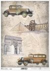 decoupage viaje en el tiempo de papel, la arquitectura, los coches viejos*decoupage cestování časem papír, architektura, stará auta*Decoupage Papier Zeitreise , Architektur, alte Autos
