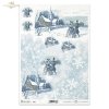 zima, śnieżynki, śnieg, zamieć śnieżna, dekoracje na Boże Narodzenie, bożonarodzeniowe motywy, kościół, para na spacerze, spacer, retro, vintage, R592, winter, snowflakes, snow, blizzard, christmas decorations, christmas themes, church, couple on a walk, 