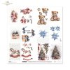 Święty Mikołaj, konik na biegunach, miś, śnieżynka, prezent, choinka, elementy do wycinania, 3d effect*Father Christmas, rocking horse, teddy bear, snowflake, gift, Christmas tree, cut-outs