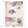vintage, retro, anioł, aniołek, aniołki, lira, harfa, świąteczny dzwonek, dzwonki, chmurka, niebo, tło, angels, children, lyre, harp, Christmas bells, cloud, sky, background, Engel, Kinder, Leier, Harfe, Weihnachtsglocke