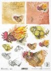 Papel decoupage de Pascua, granja feliz, gallinas, pollo, gallos*Ostern Decoupage Papier, Happy Farm, Hühner, Hähne*Пасхальная бумага для декупажа, счастливая ферма, куры, курица, петухи