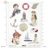 motywy marynistyczne, lato, wakacje, dziecko, dzieci, kobieta, kobiety, strój marynarski, morze, muszla, muszle, żaglówka, łódka, latarnia morska, koło ratunkowe, kotwica, R949, maritime theme, summer, holiday, child, children, woman, women, sailor's out
