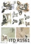 Papier decoupage Wielkanoc, szczęśliwa farma, krowy*Easter decoupage paper, happy farm, cows