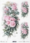 Vintage-kwiaty-różowe-róże-bukiety-różane-papier-decoupage-ryżowy-R1209