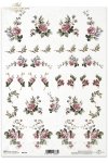 kwiat, kwiaty, pąki, pączki, liście, listki, róża, róże, ogród, R136, small flowers for jewelry, decoupage rice paper - flower arrangement, twigs, bouquets and single flower, flores pequeñas para joyería, flor, flores