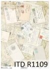 Papier decoupage kartki pocztowe, listy*Tarjetas postales de papel decoupage, letras