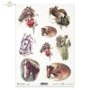 ladies, riding dress, horses, horses heads