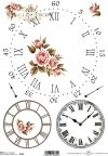 clock, clocks, flowers 