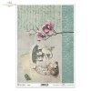 stara pocztówka, dzieci, klatka dla ptaków, magnolia, kwiaty magnolii, list, ornament roślinny, dekor, parasolka, retro, old postcard, children, birdcage, magnolia flowers, letter, floral ornament, decor, umbrella, alte Postkarte