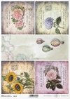 flores de papel decoupage, tarjetas de edad*Decoupage papírové květiny, staré karty*Decoupage Papier Blumen, alte Karten