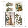 Boże Narodzenie, świąteczne dekoracje, retro, Mikołaj, prezenty, dziecko, dzieci, pies, choinka, ostrokrzew, zimowy obrazek, R767, Christmas, Christmas decorations, retro, Santa Claus, presents, child, children, dog, Christmas tree, holly, winter picture,