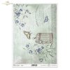 motyle, klatka dla ptaków, niebieskie kwiaty dzwonki, kwiatki, łąka, ogród, ornamenty, roślinny, dekor, list, pismo, butterfly, butterflies, birdcage, bluebell flowers, meadow, garden, ornaments, floral, decor, letter, Schmetterlinge