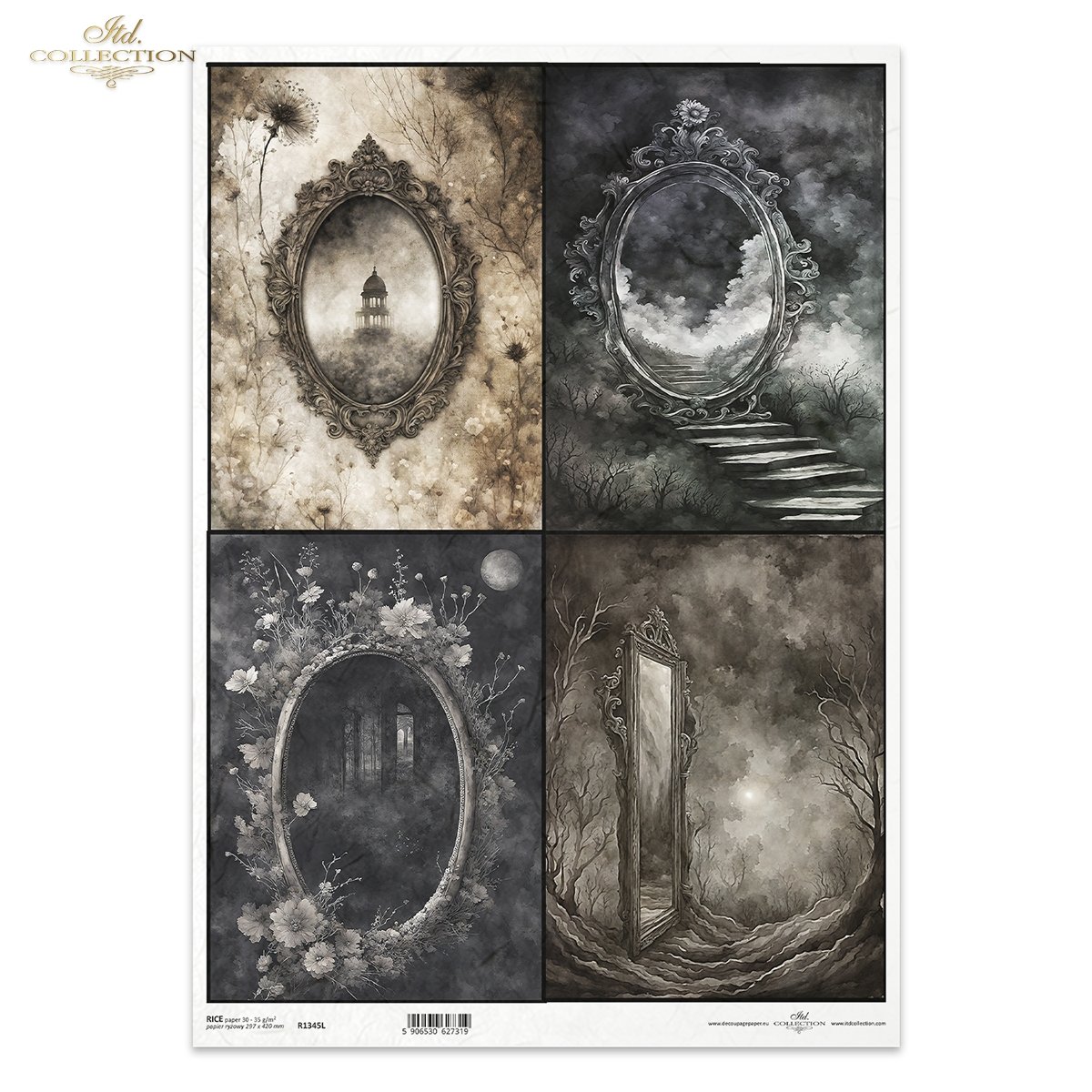 Rice paper A3 R1345L dark landscape, mysterious scenery