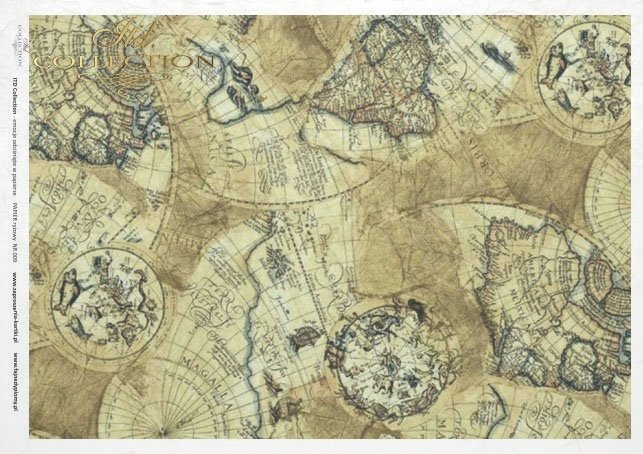 Rice paper R009 - Itd Collection decoupage paper - old maps