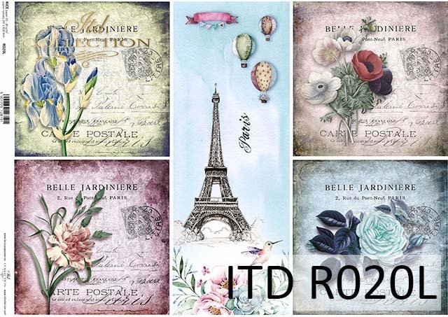Writing Set of 5 Stamp Letter 3 ITD Rice Paper for Decoupage 